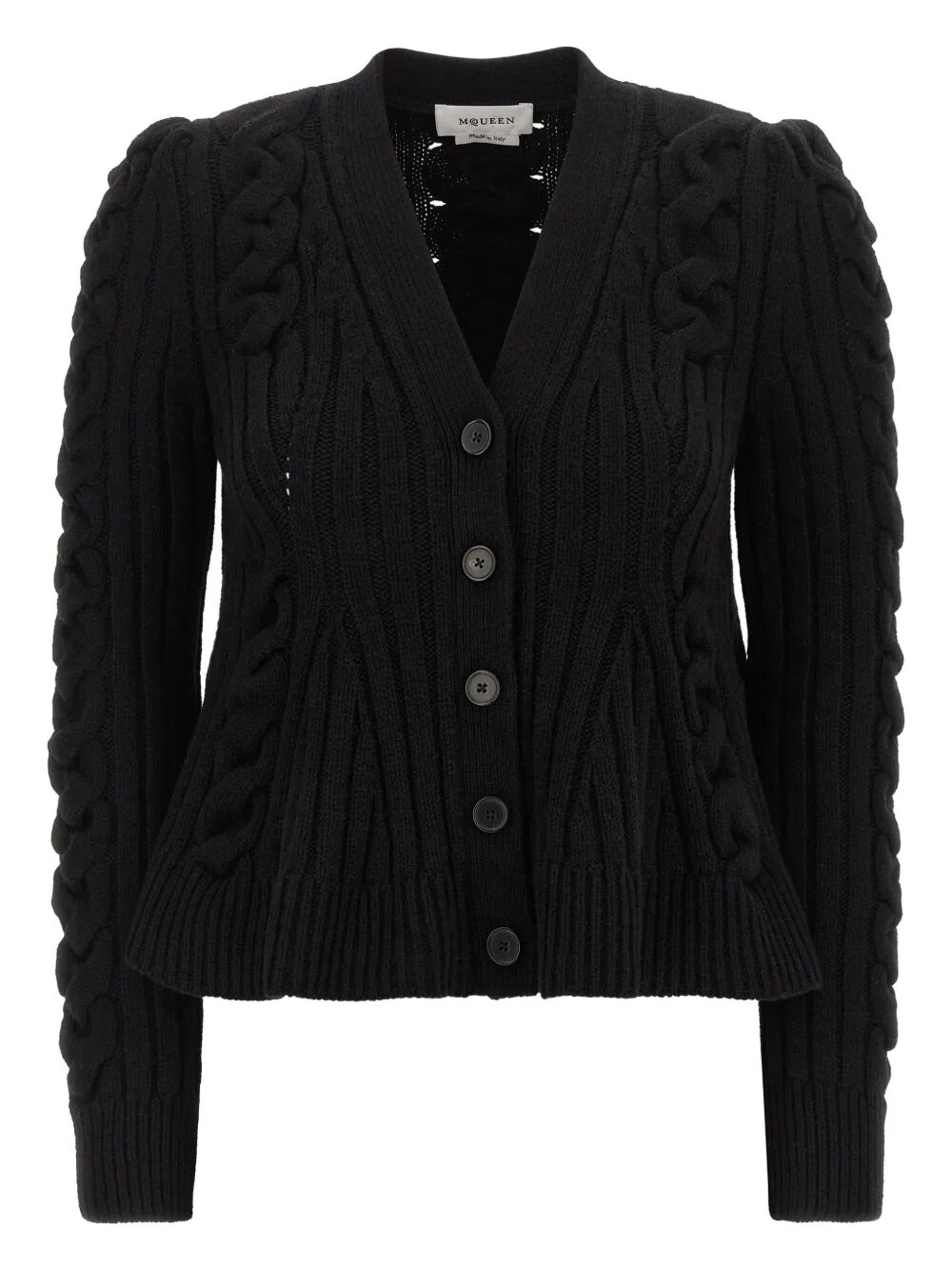 ALEXANDER MCQUEEN Wool and Cashmere Cable Cardigan