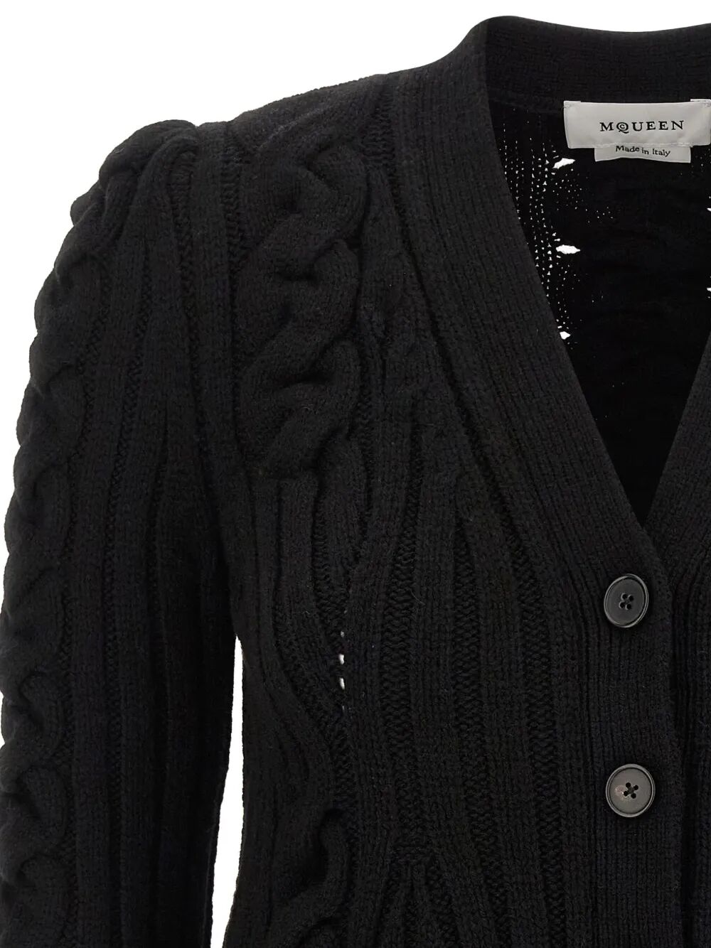 ALEXANDER MCQUEEN Wool and Cashmere Cable Cardigan