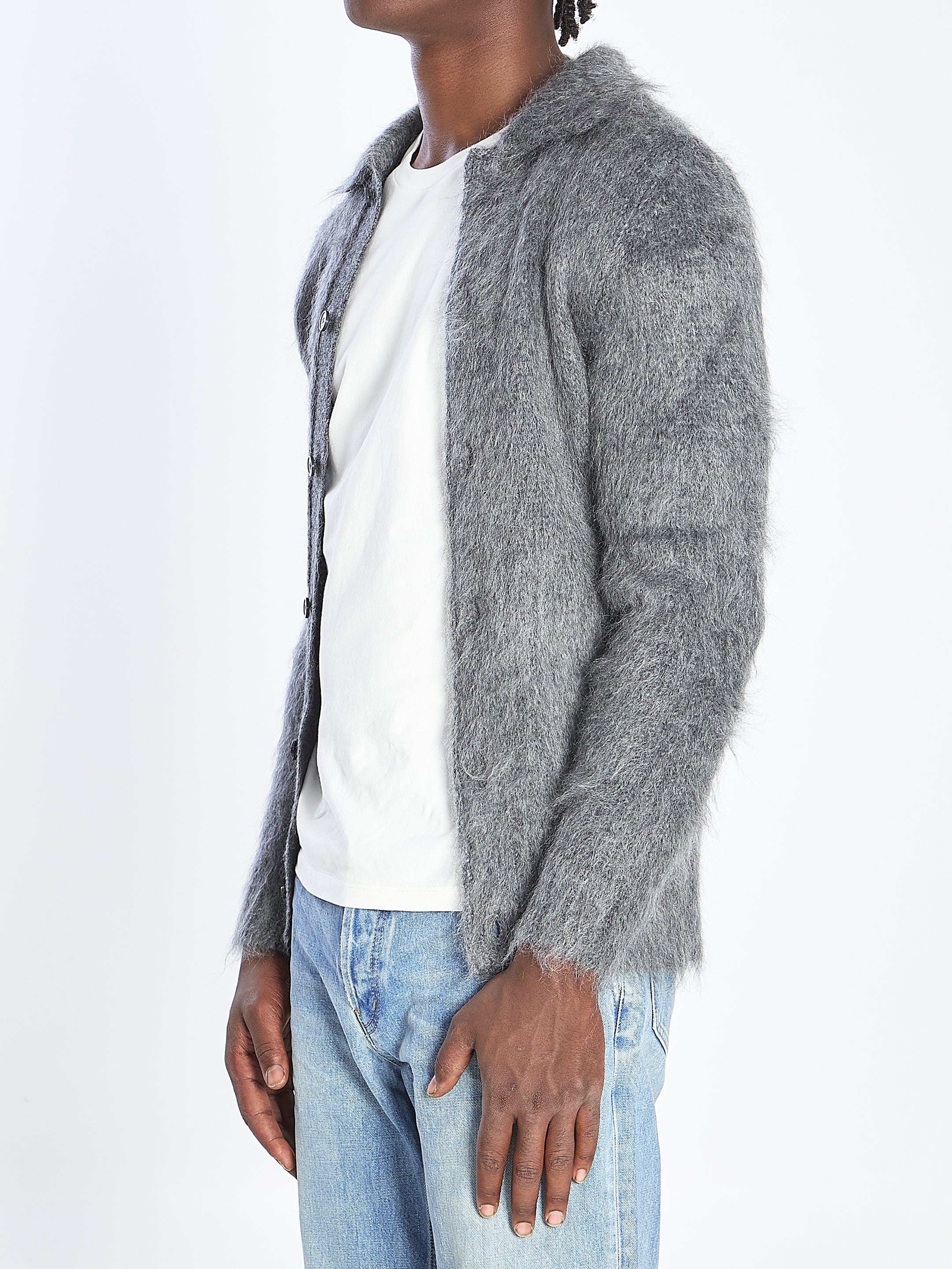 GUCCI Brushed Mohair Wool Cardigan for Men
