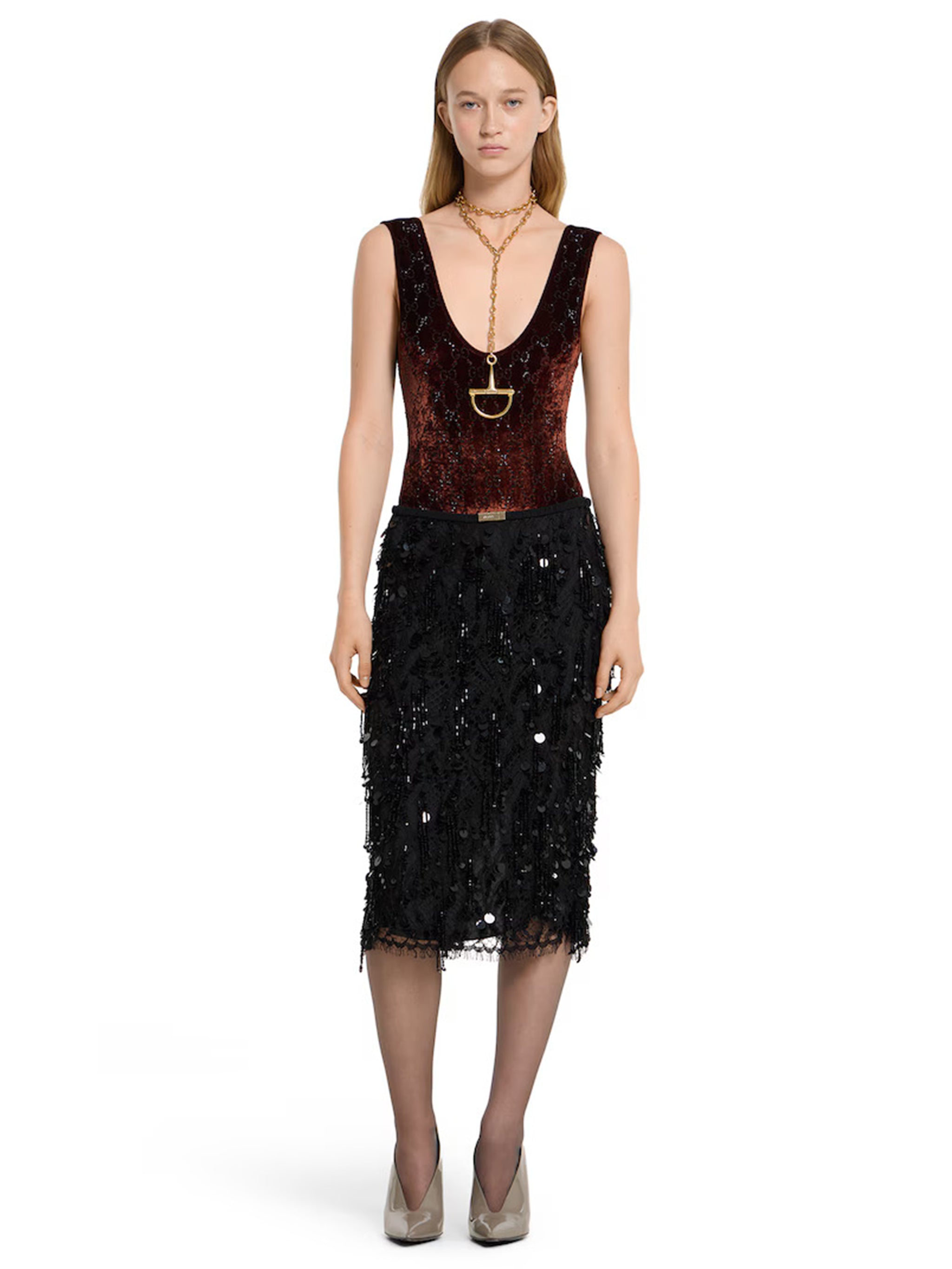 GUCCI Crystal Embroidered Bodysuit - Size S