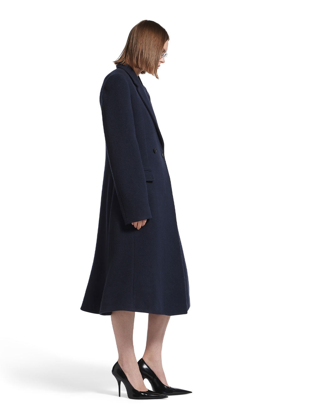 BALENCIAGA Brushed Wool Midi Jacket