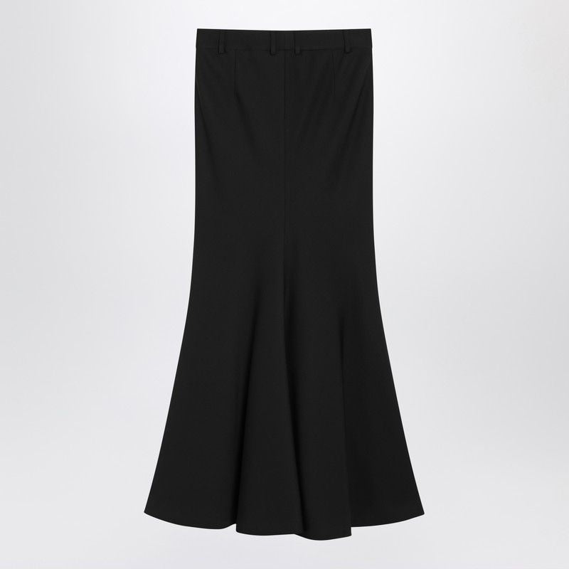 BALENCIAGA Long Wool Skirt with Flared Ankle-Length Cut
