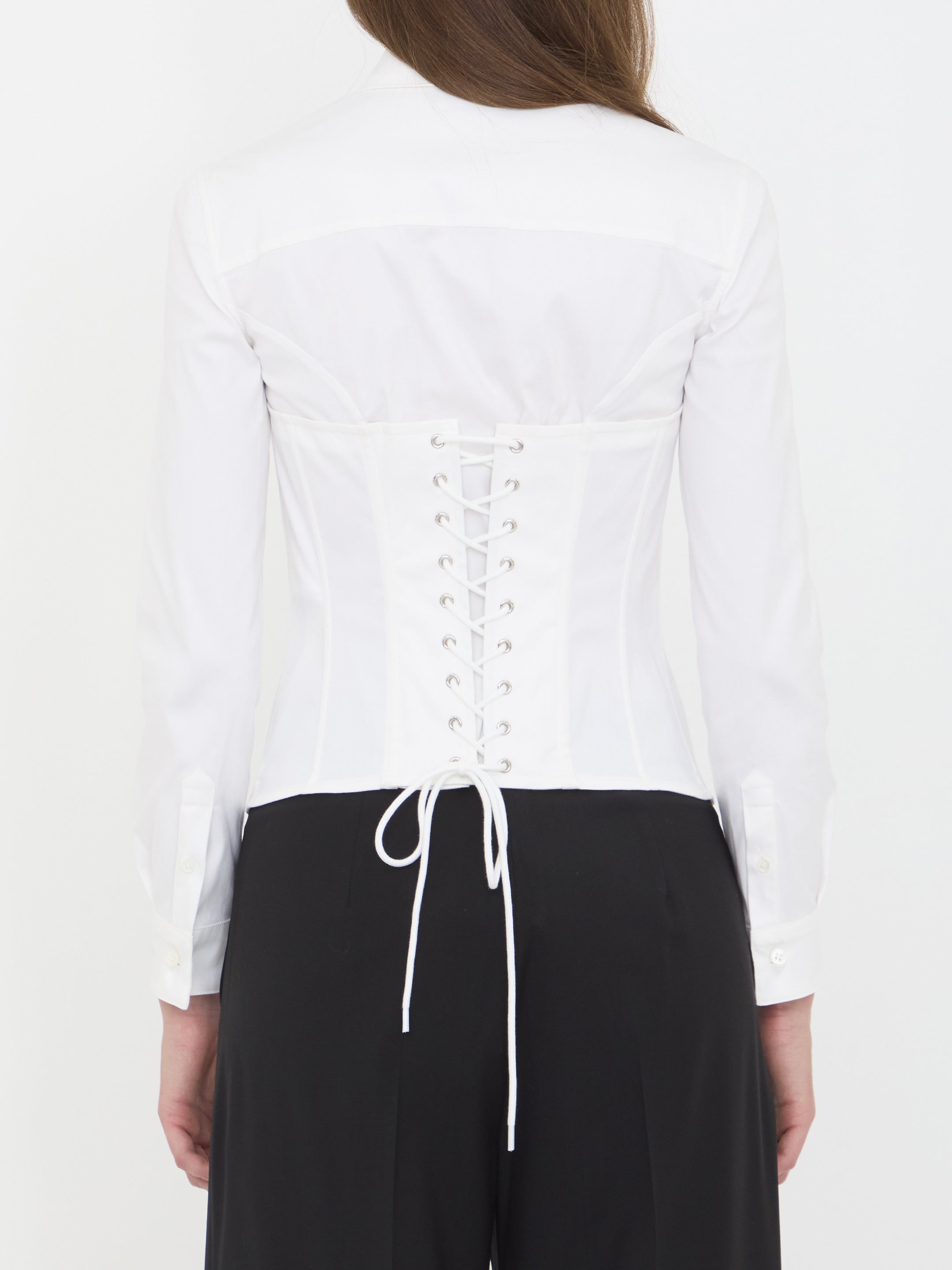BALENCIAGA Corset Detail Slim Fit Shirt for Women - Size 38