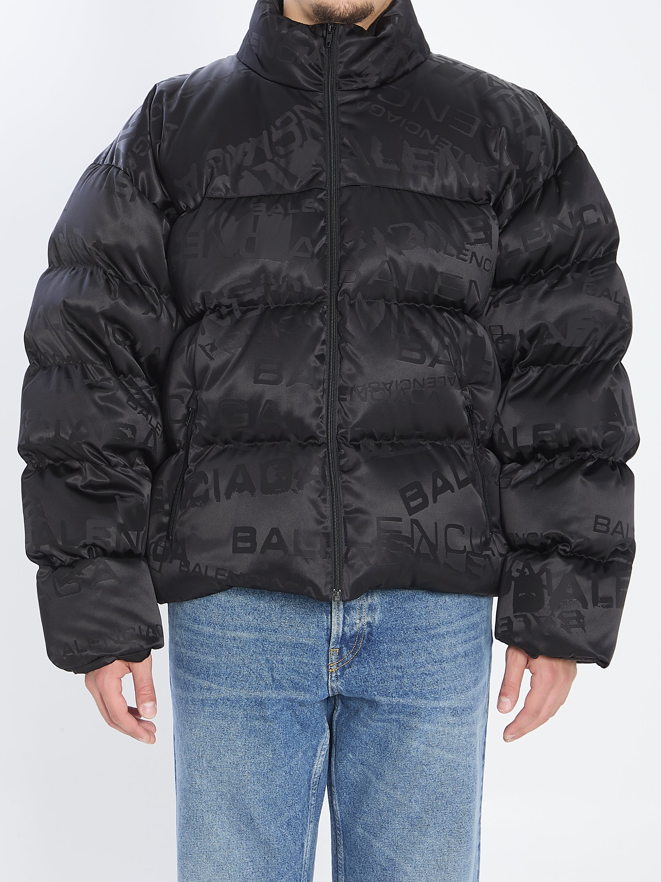 BALENCIAGA Oversized High Collar Down Jacket - Size L