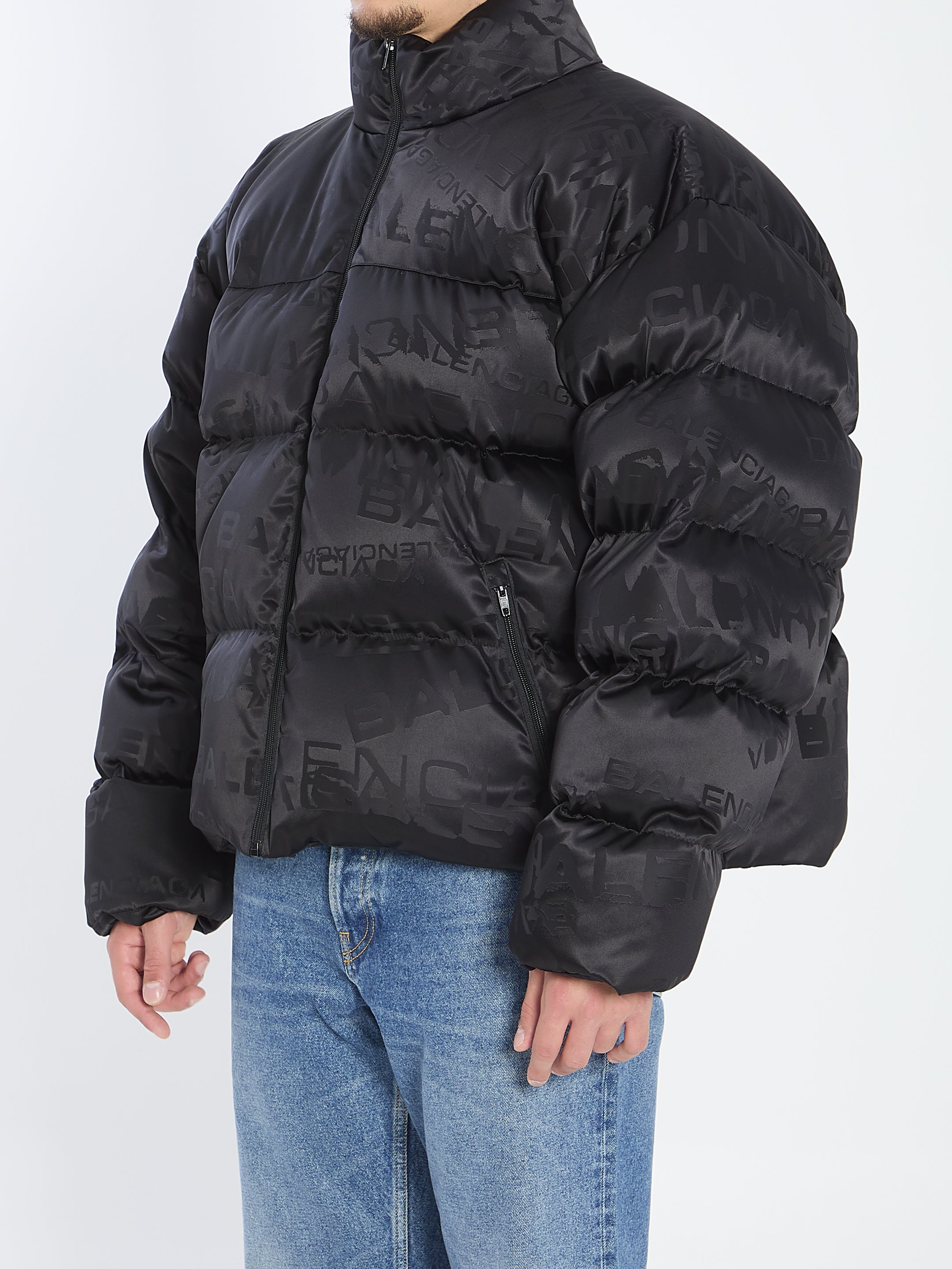 BALENCIAGA Oversized High Collar Down Jacket - Size L
