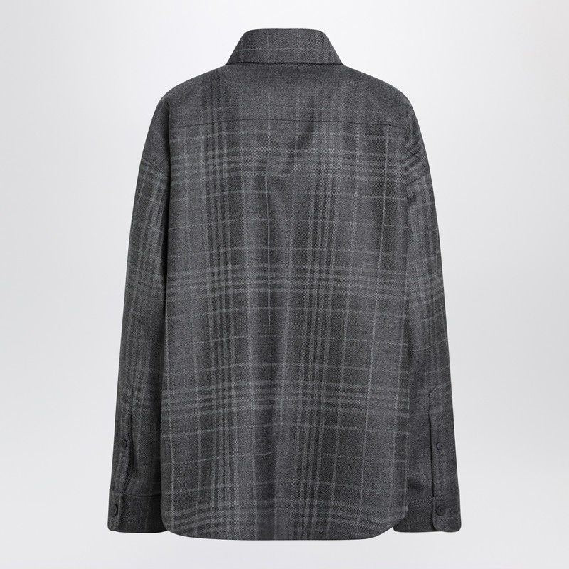 BALENCIAGA Wool Tartan Shirt Jacket