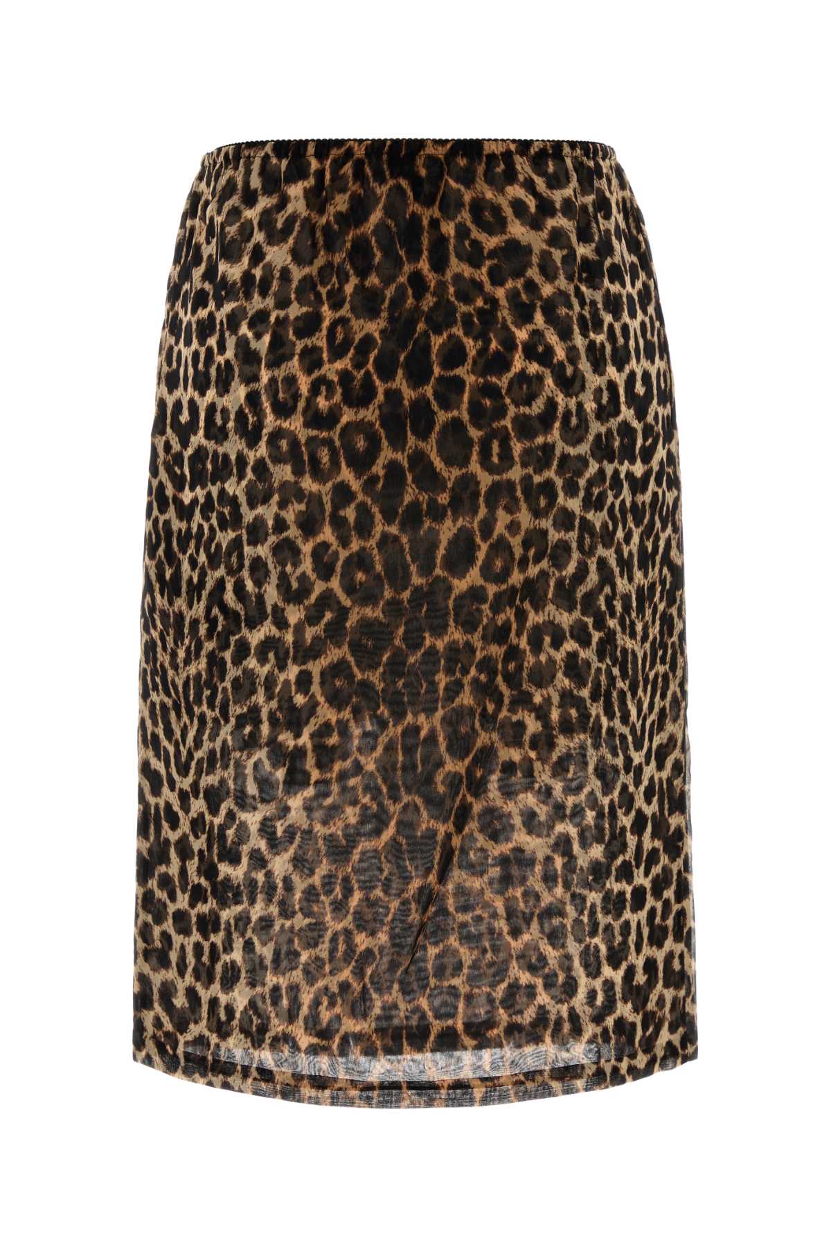 SAINT LAURENT Animal Print Silk Skirt for Women
