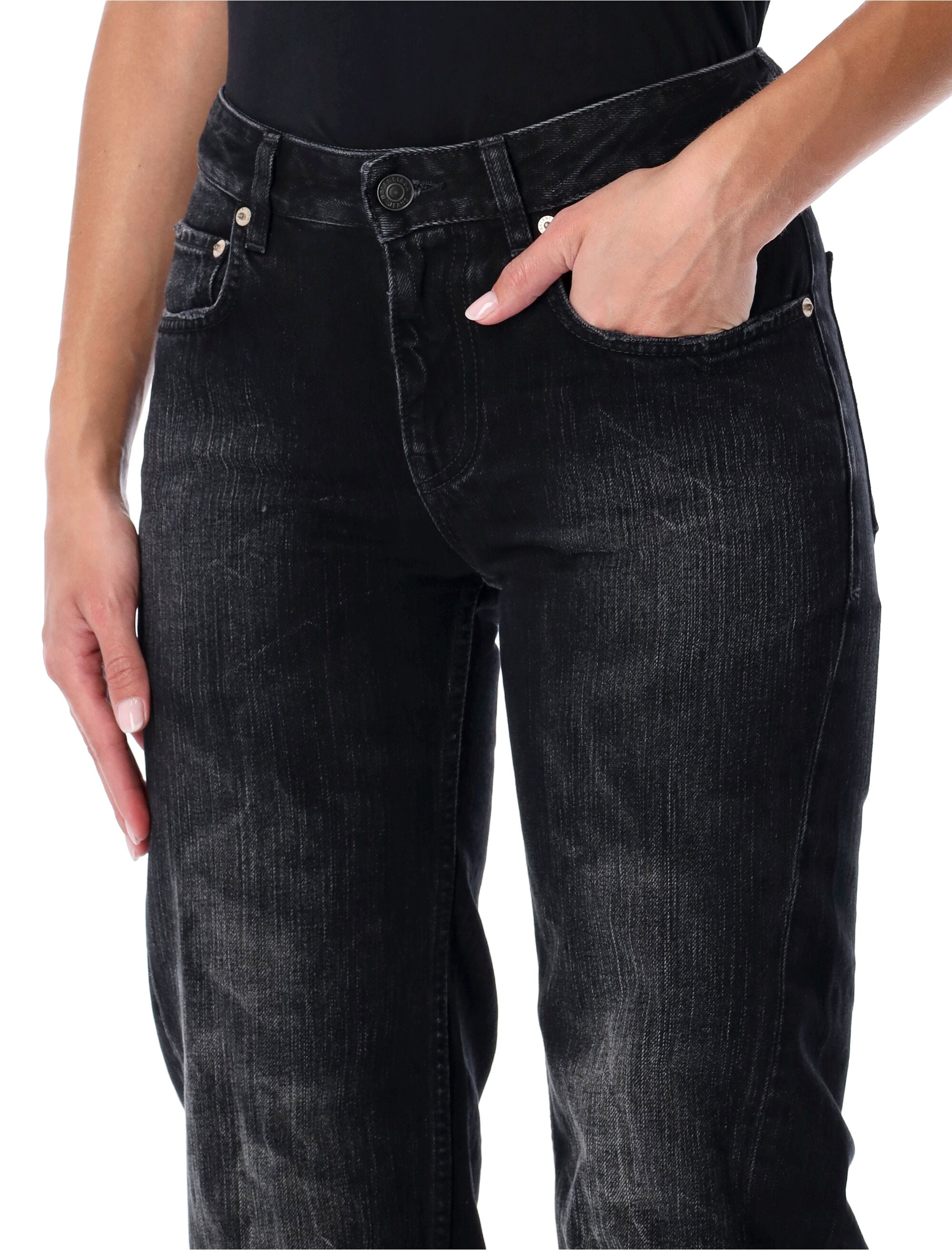 BALENCIAGA Wide-Leg Distressed Denim Jeans - Size 27