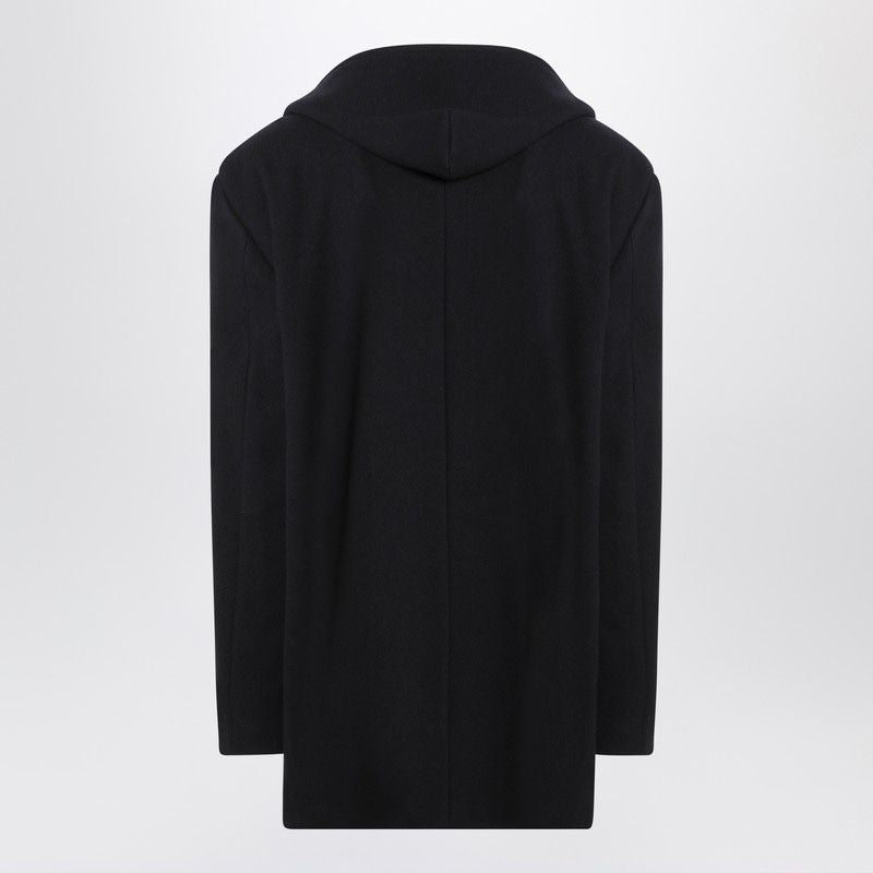 BALENCIAGA Men's Hooded Brushed Wool Jacket