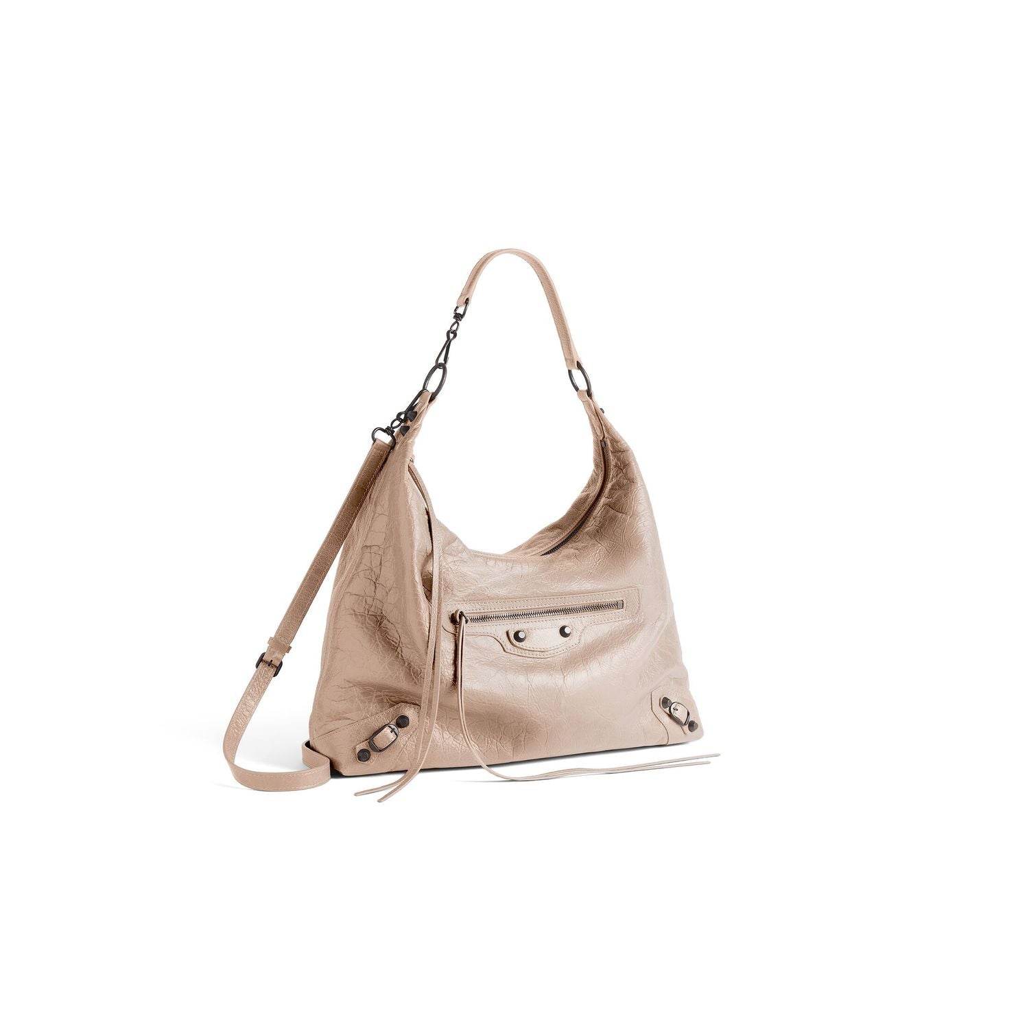 BALENCIAGA Medium Leather Hobo Handbag