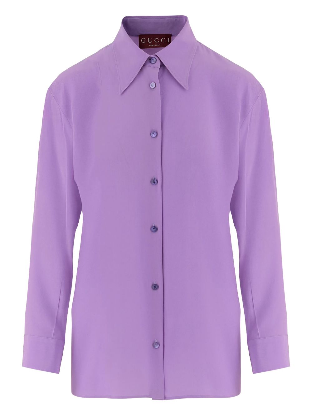 GUCCI Silk Shirt with Pointed Collar for Women - FW25