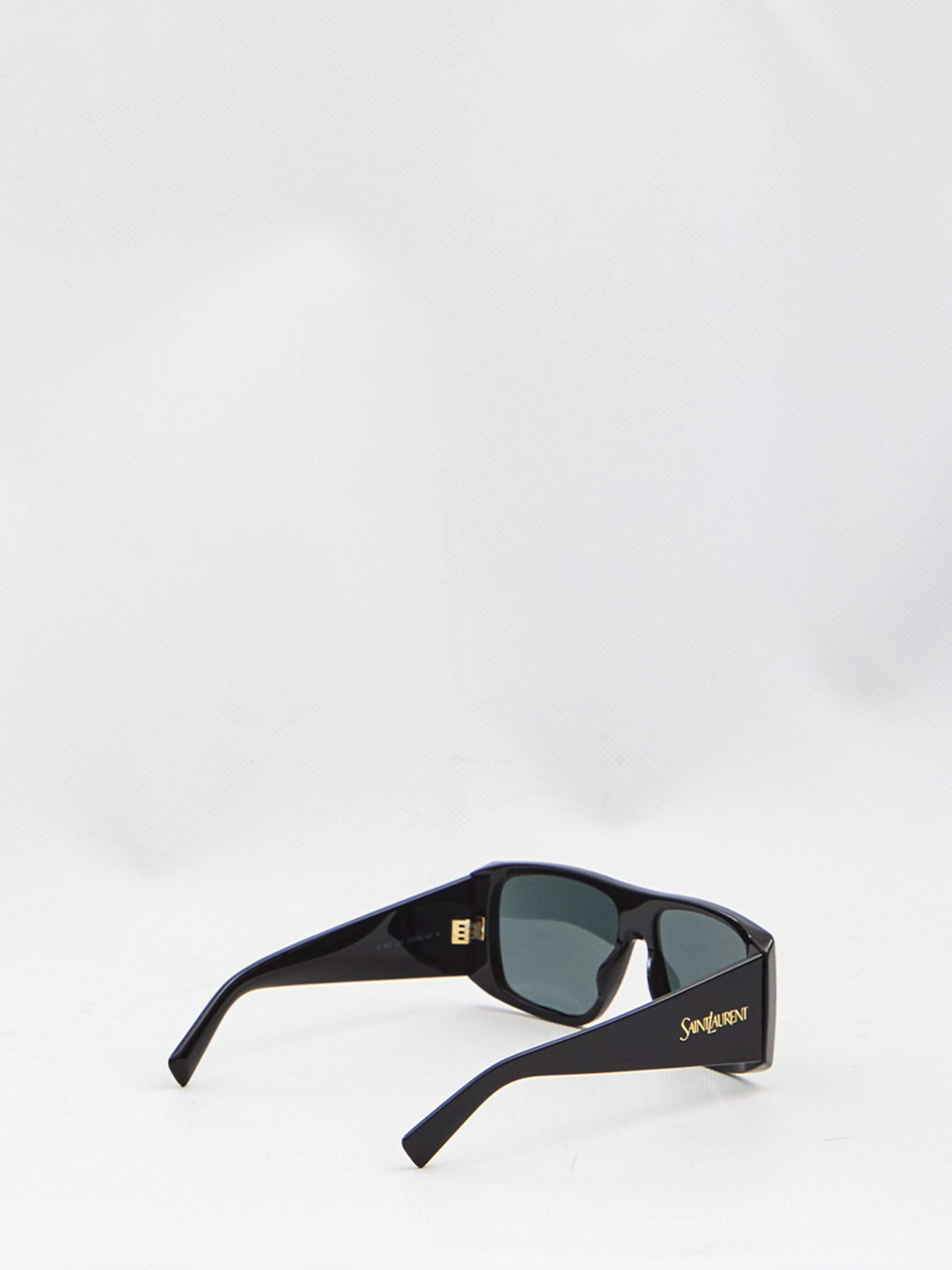 SAINT LAURENT Elegant Rectangle Frame Sunglasses with Engraved Arms