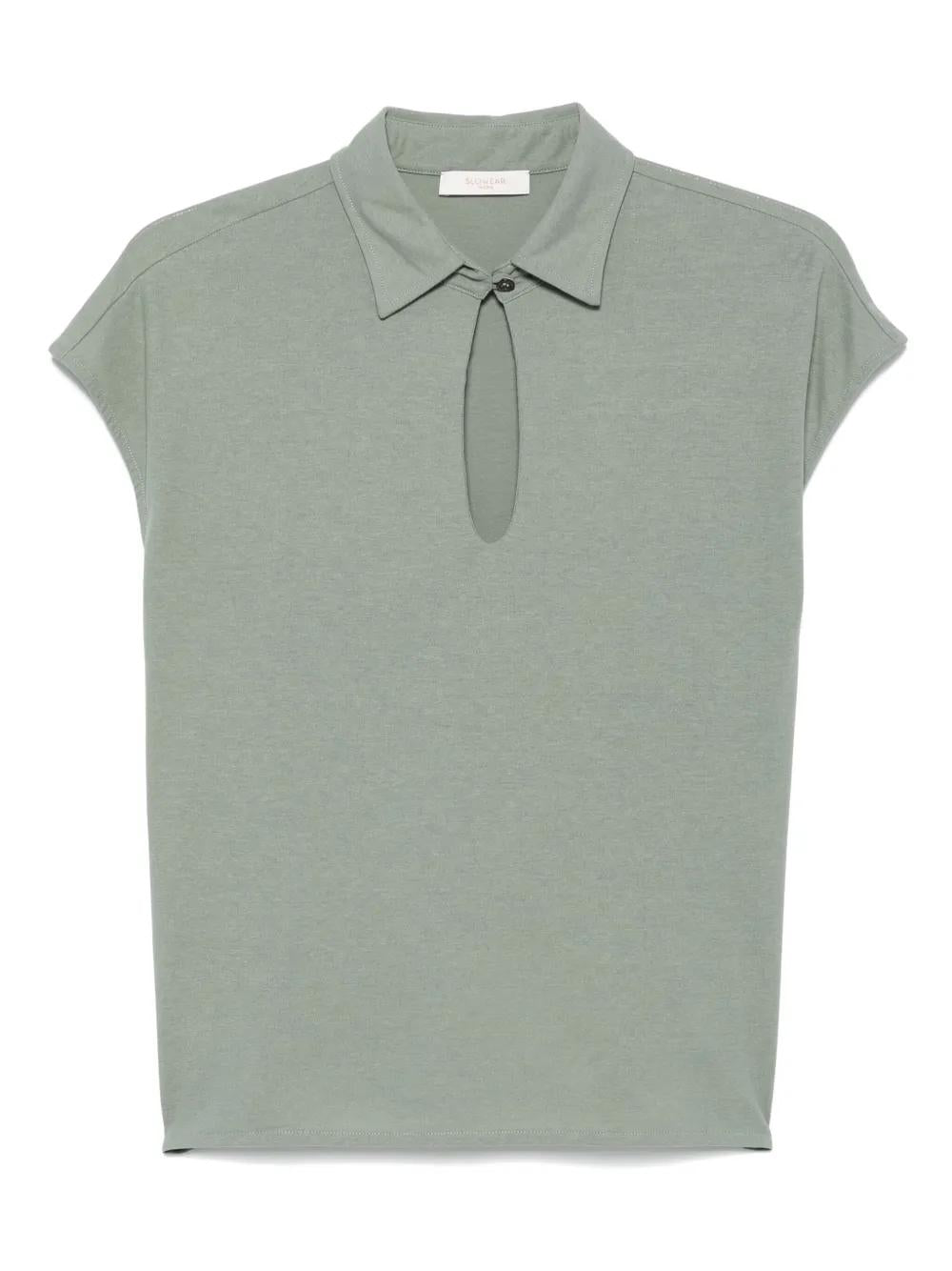 ZANONE Light Green Mini Smock Top for Women