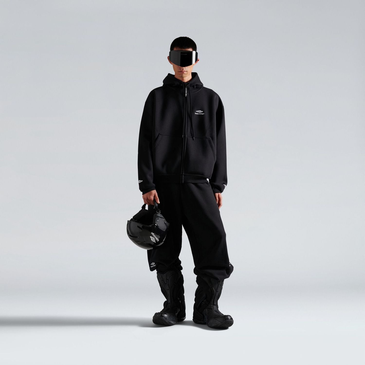 BALENCIAGA Men's Mini Zip Up Hoodie