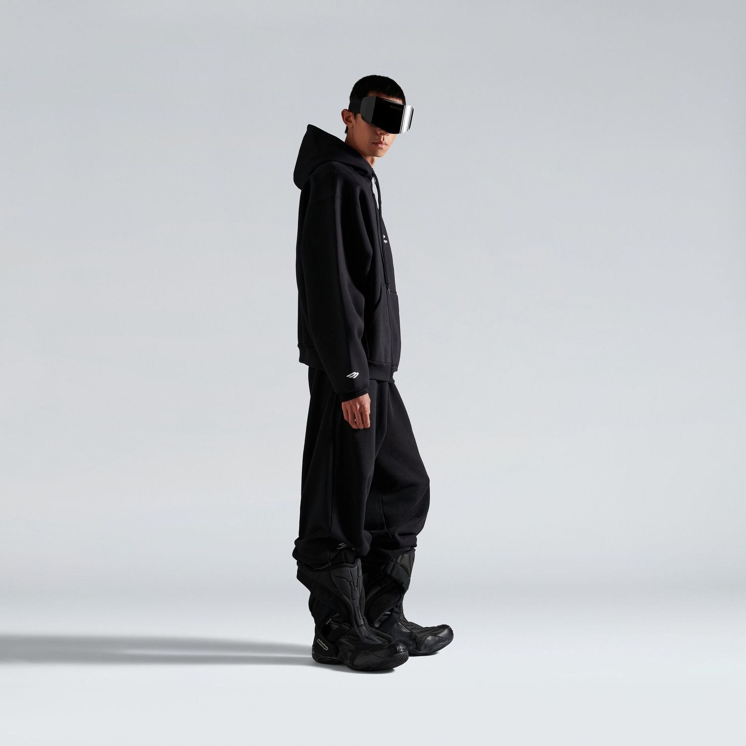 BALENCIAGA Men's Mini Zip Up Hoodie