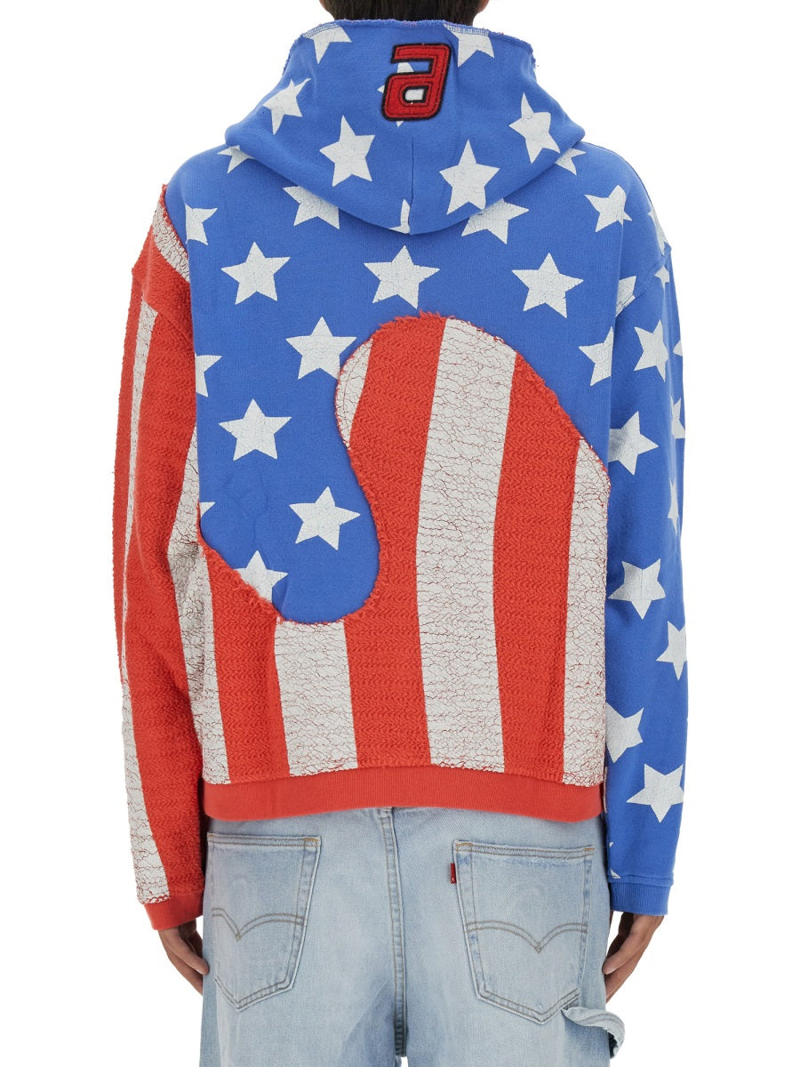 ERL Stars and Stripes Swirl Sweatshirt - Size L