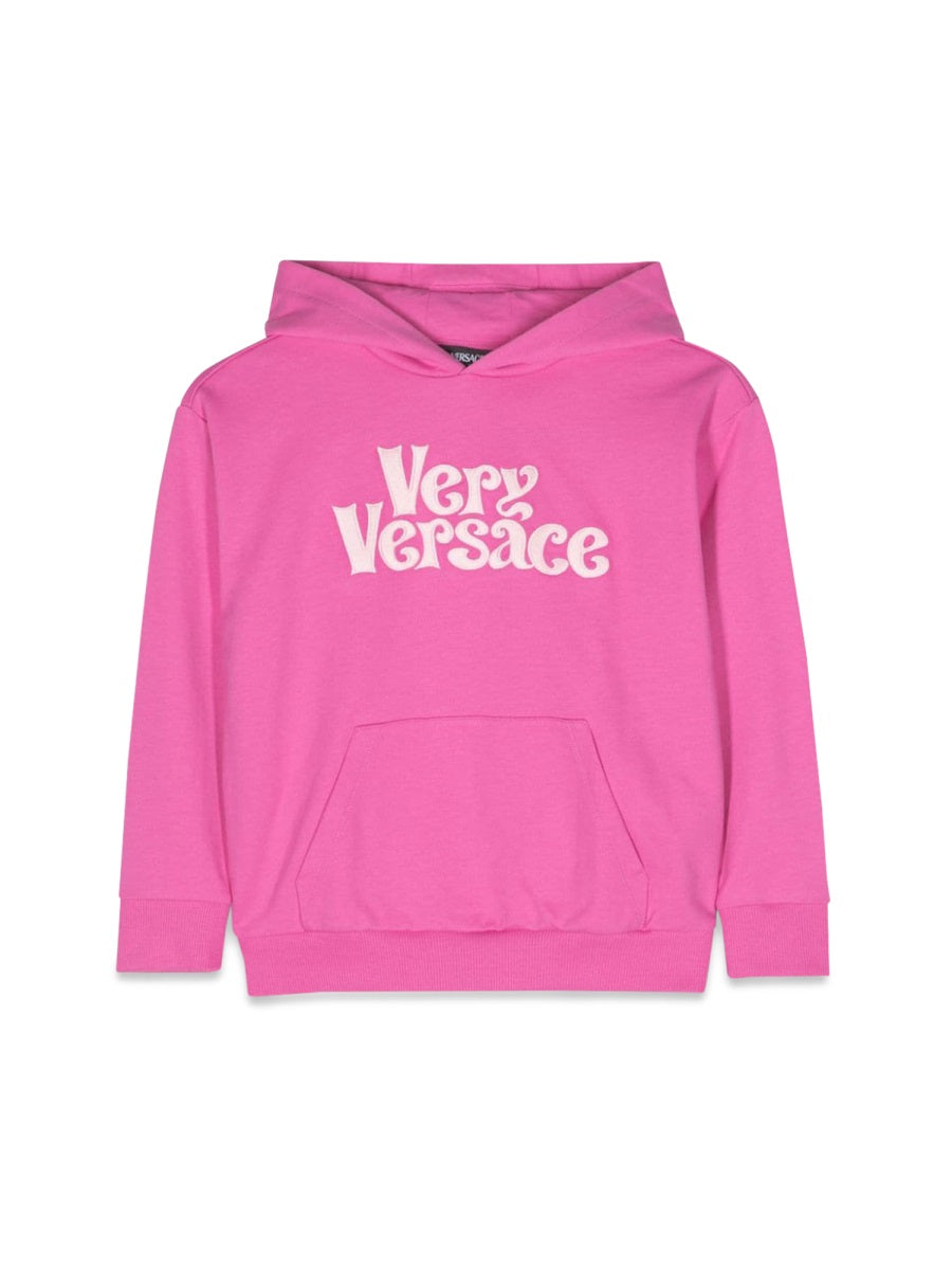 VERSACE Embroidered Fleece Mini Sweatshirt for Girls