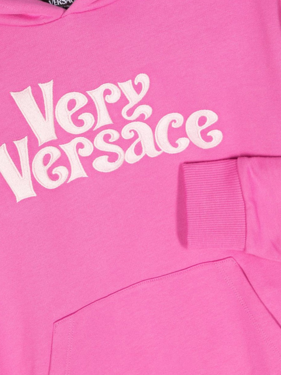 VERSACE Embroidered Fleece Mini Sweatshirt for Girls