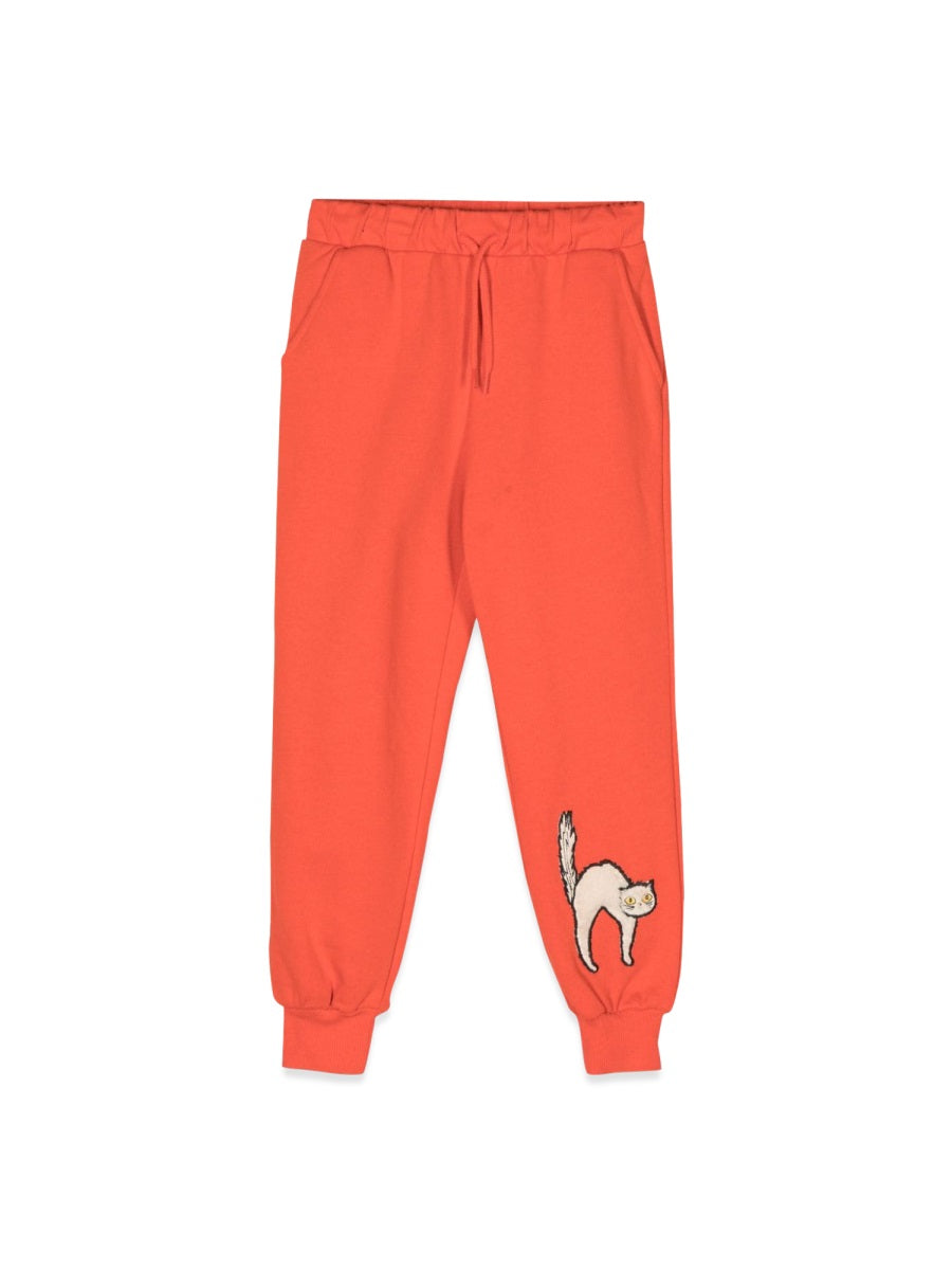 MINI RODINI Mini Angry Cat Sweatpants for Kids