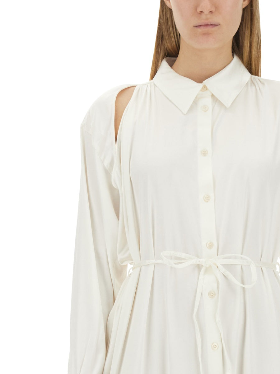 ACNE STUDIOS Satin Chemisier Mini Dress