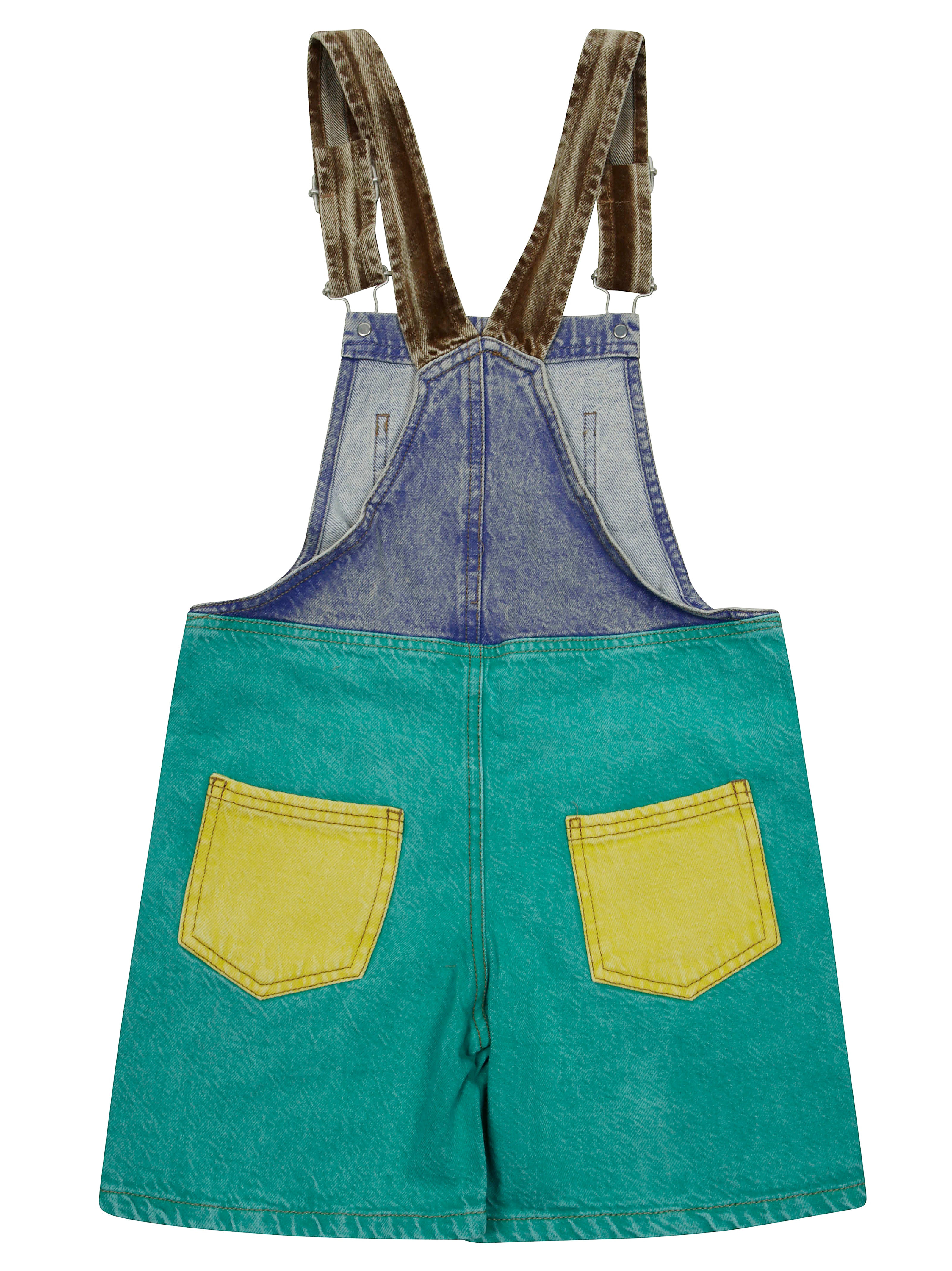 BOBO CHOSES Mini Color Block Denim Overalls