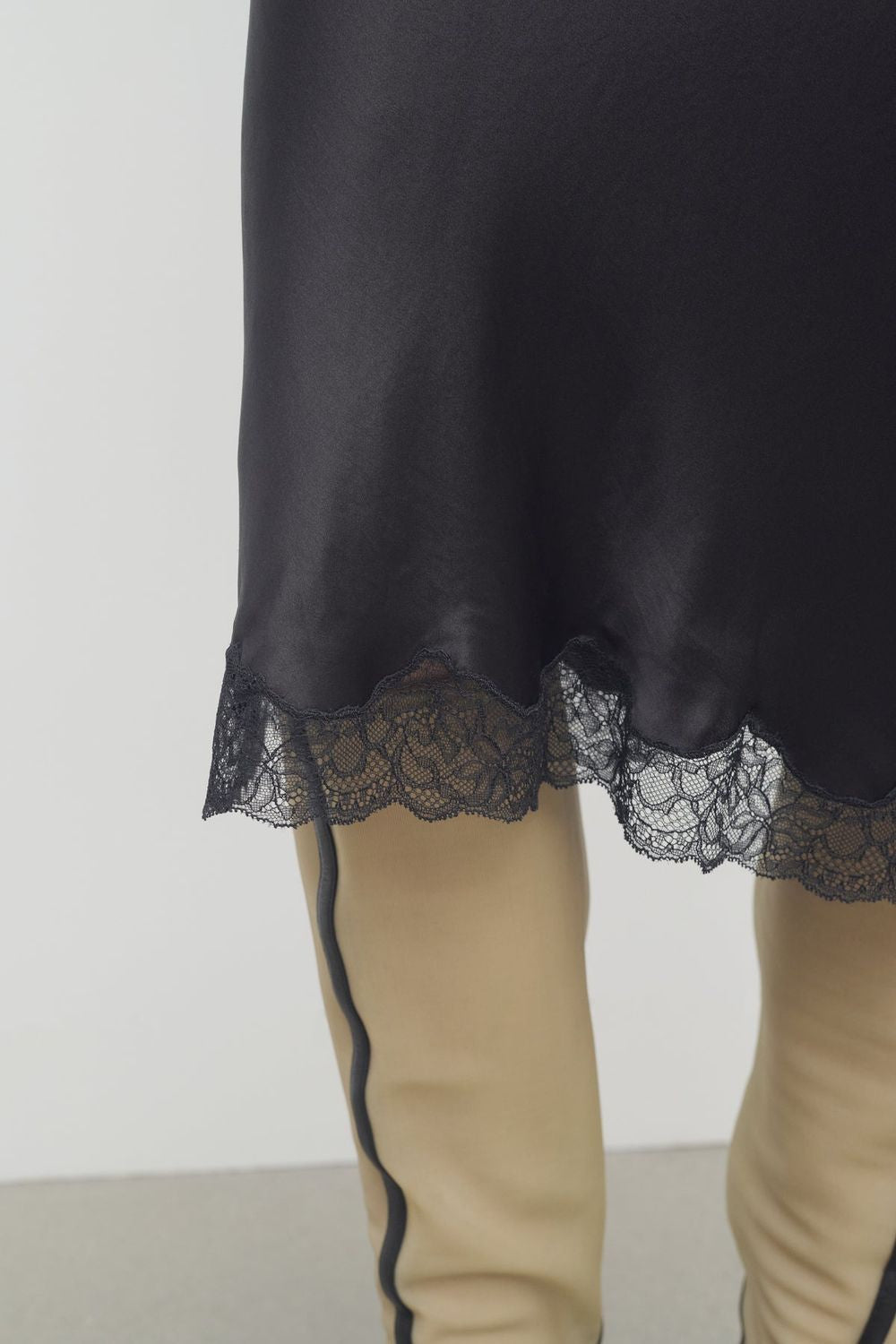 THE ROW Irene Silk Lingerie Mini Skirt