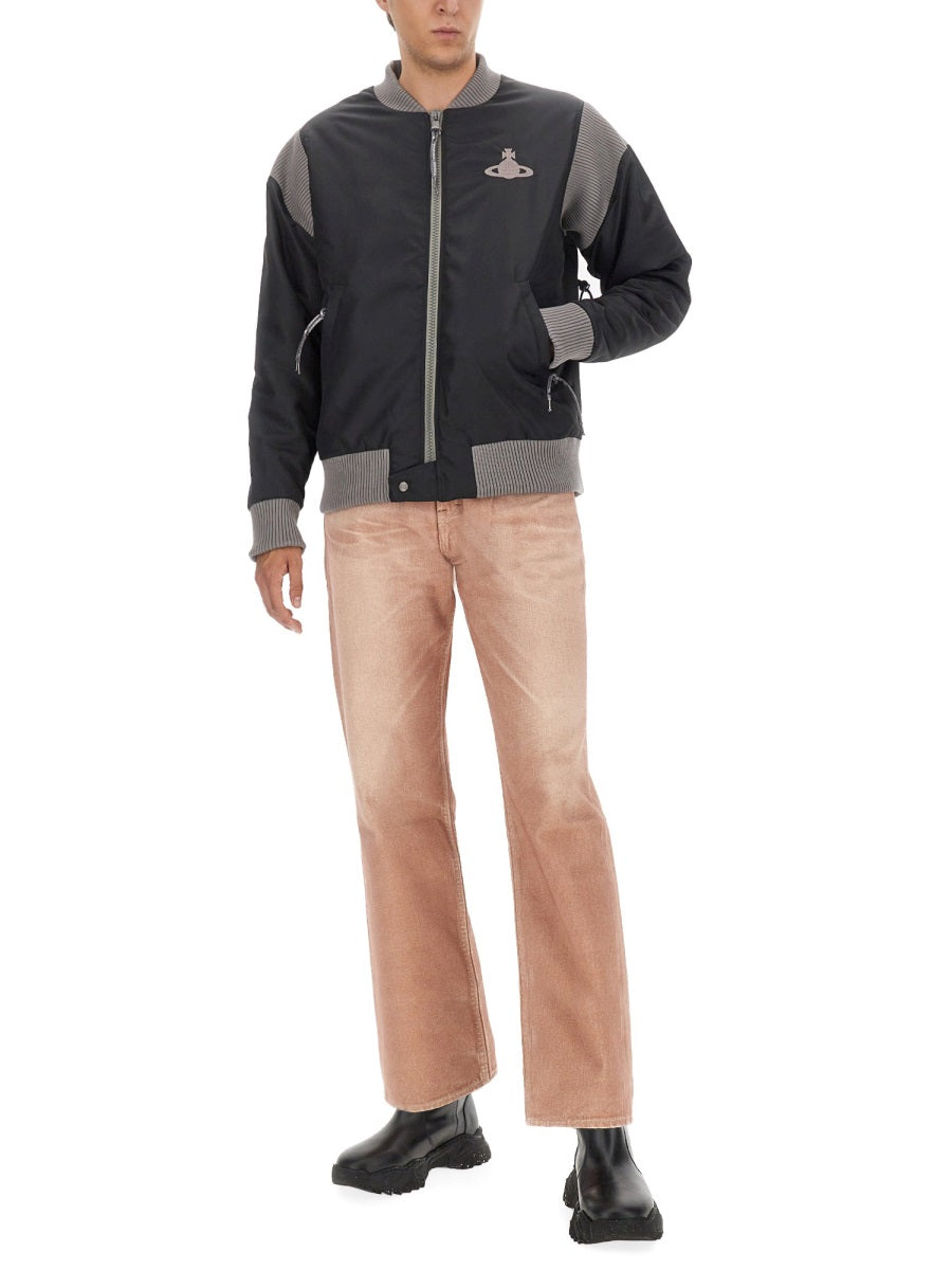 VIVIENNE WESTWOOD Men's Regular Fit Bomber Jacket with Logo