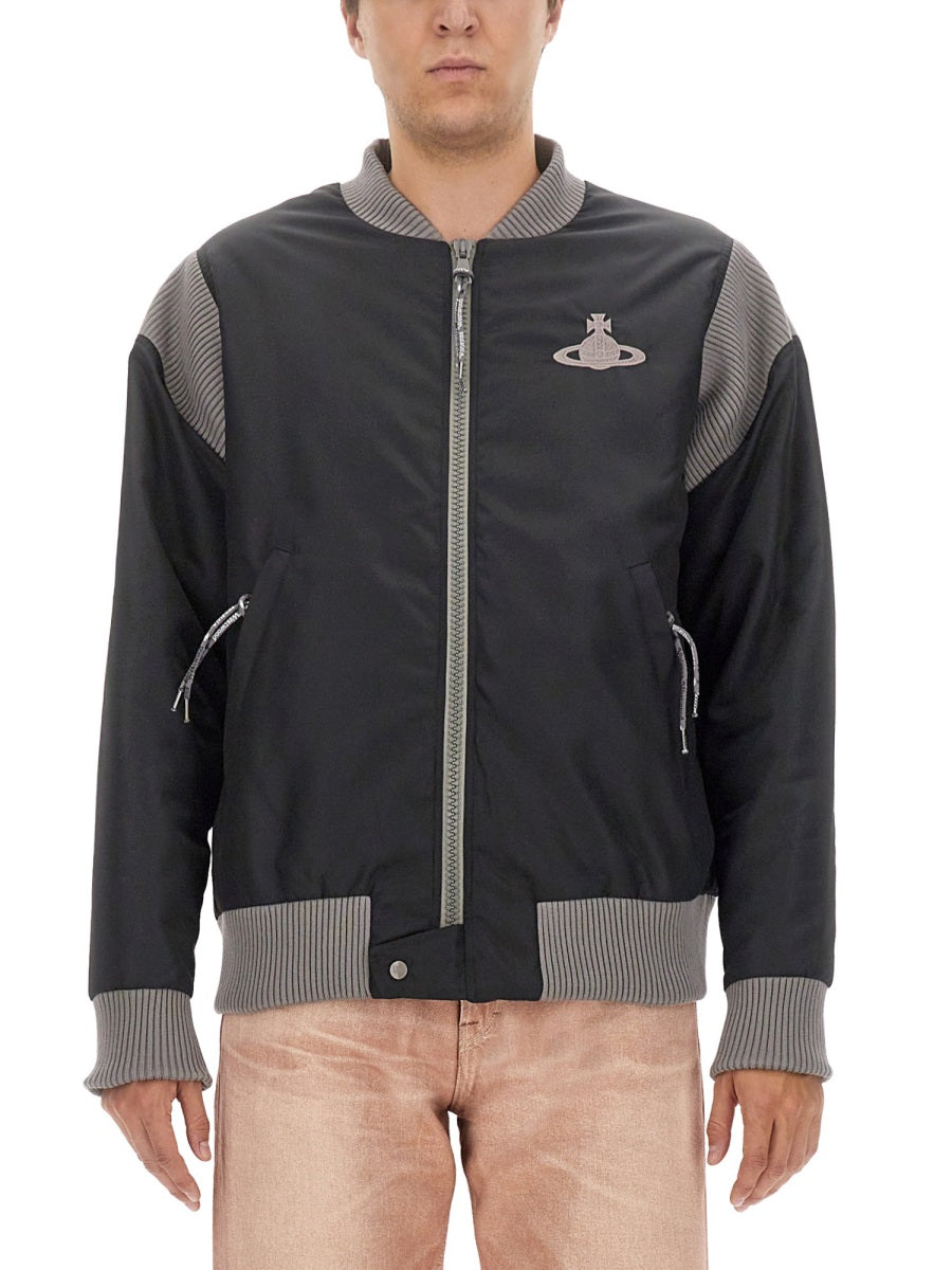 VIVIENNE WESTWOOD Men's Regular Fit Bomber Jacket with Logo