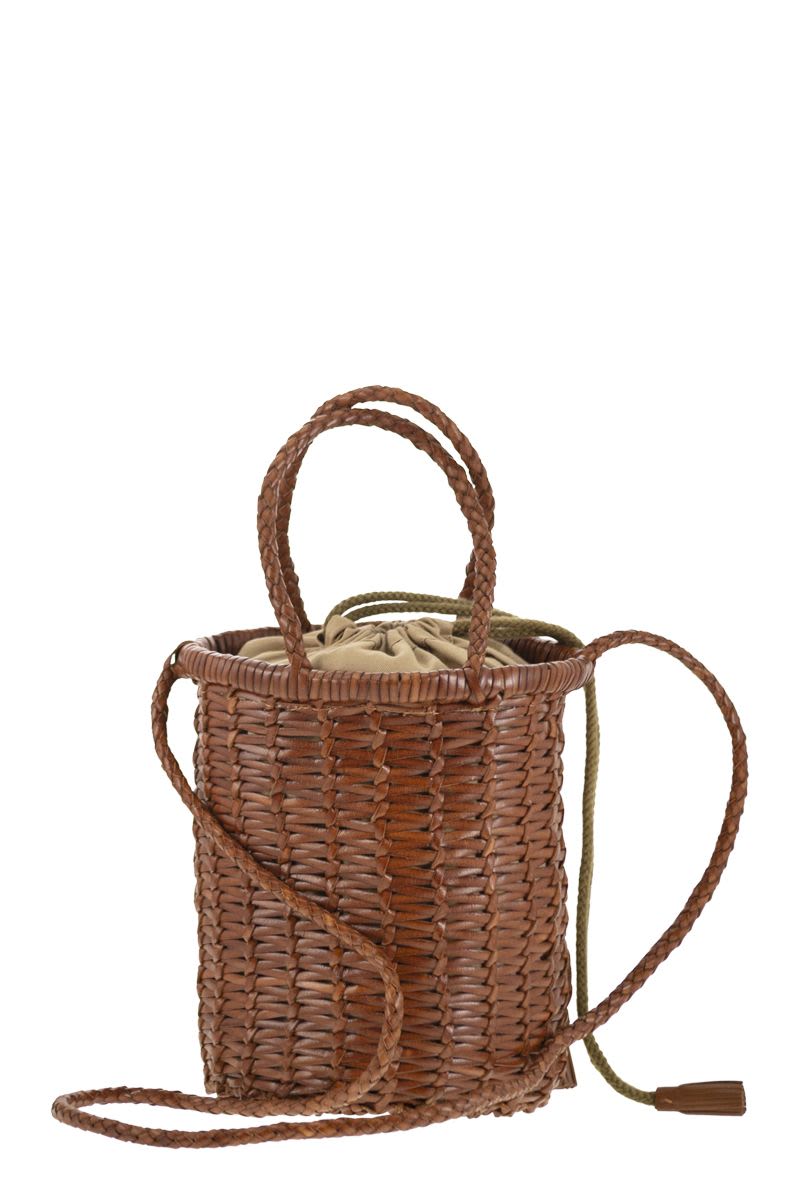 DRAGON Mini Woven Leather Handbag