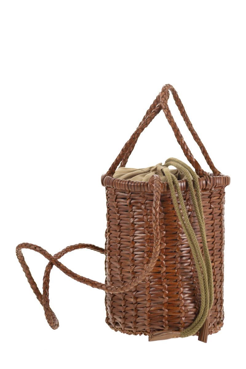 DRAGON Mini Woven Leather Handbag