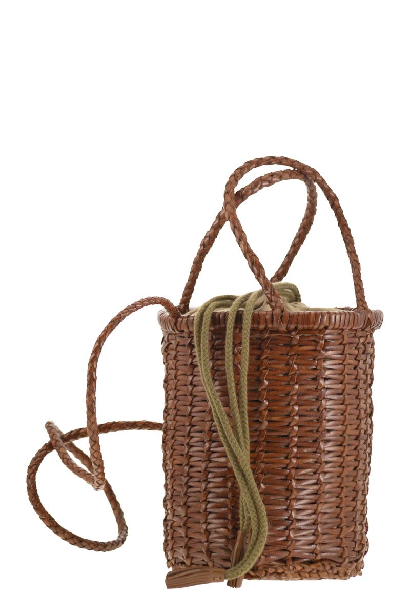 DRAGON Mini Woven Leather Handbag