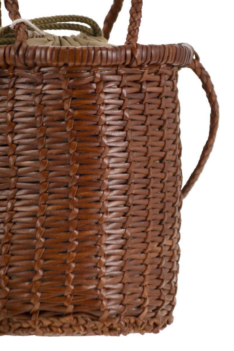 DRAGON Mini Woven Leather Handbag