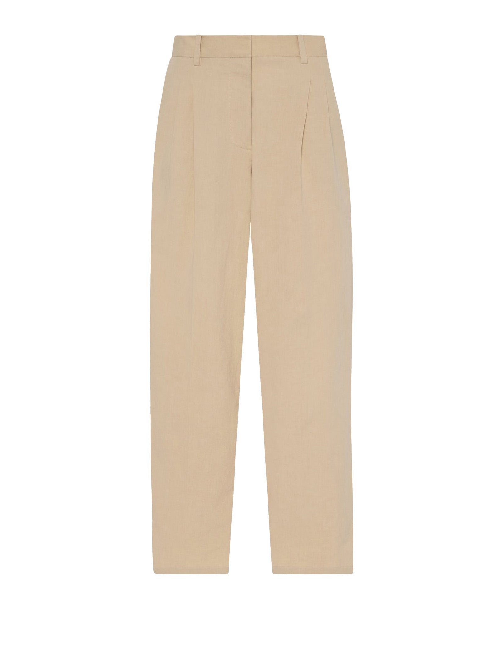 THE ROW Lilas Light Cotton and Linen Wide Leg Trousers