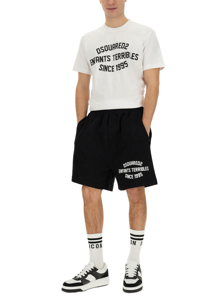 DSQUARED Graphic Logo Print T-Shirt - Size L