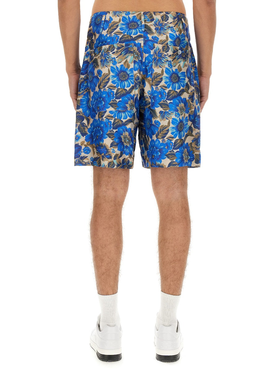 MOSCHINO Floral Print Regular Fit Shorts - Size 48 IT