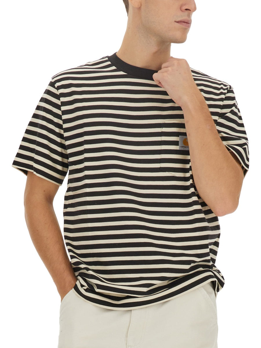 CARHARTT WIP Regular Fit Striped T-Shirt - Size L