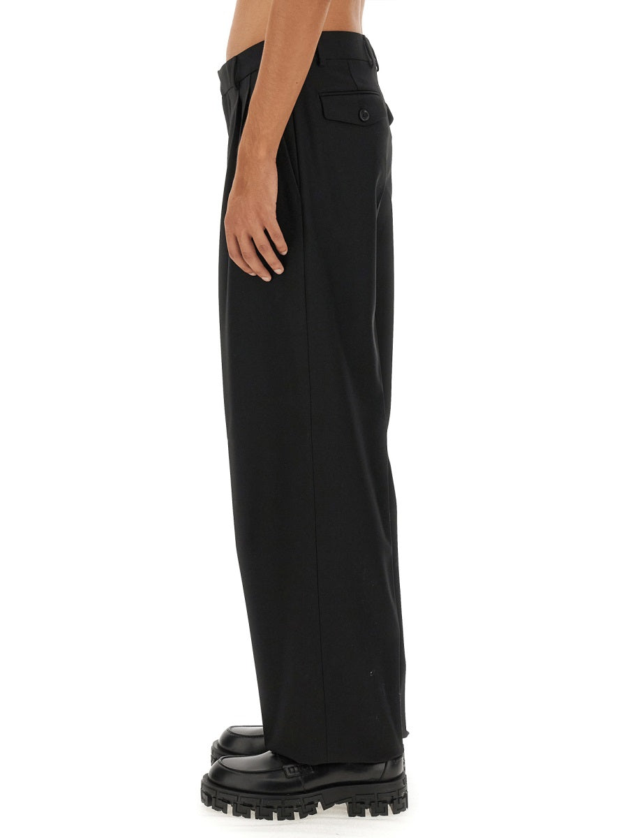 VERSACE Wide Leg Wool Trousers Size L