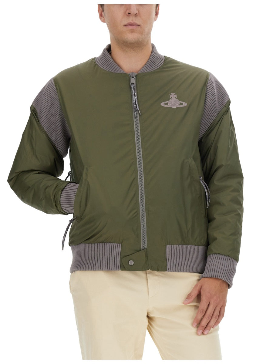 VIVIENNE WESTWOOD Men's Bomber Jacket with Logo - Size L