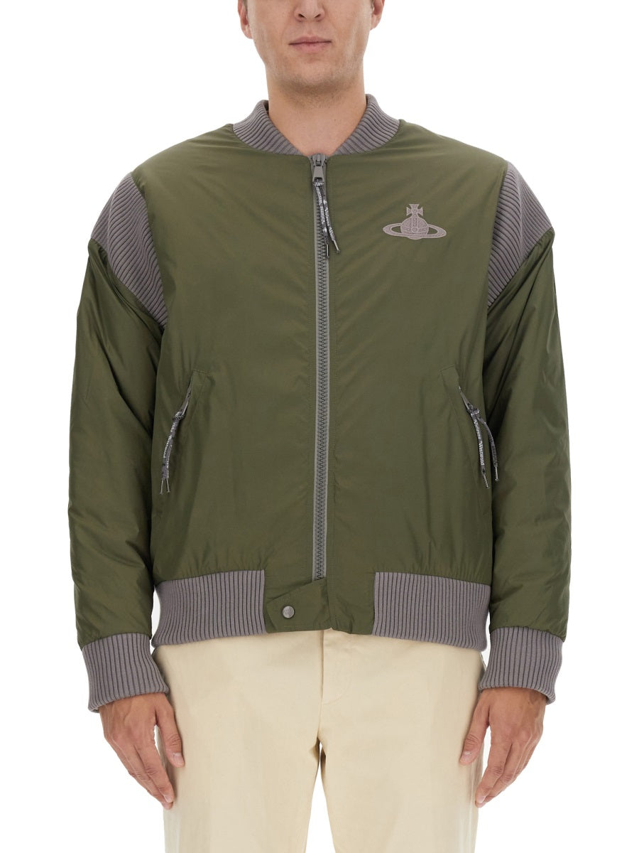 VIVIENNE WESTWOOD Men's Bomber Jacket with Logo - Size L