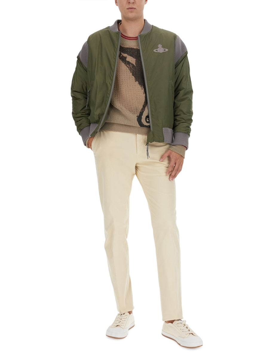 VIVIENNE WESTWOOD Men's Bomber Jacket with Logo - Size L