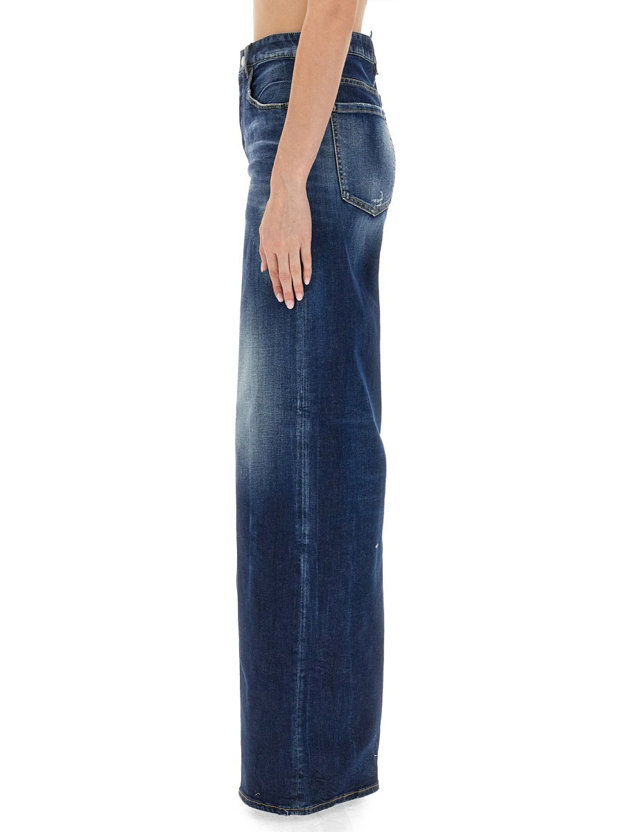 DSQUARED Wide Leg Traveler Jeans - Size 40 IT