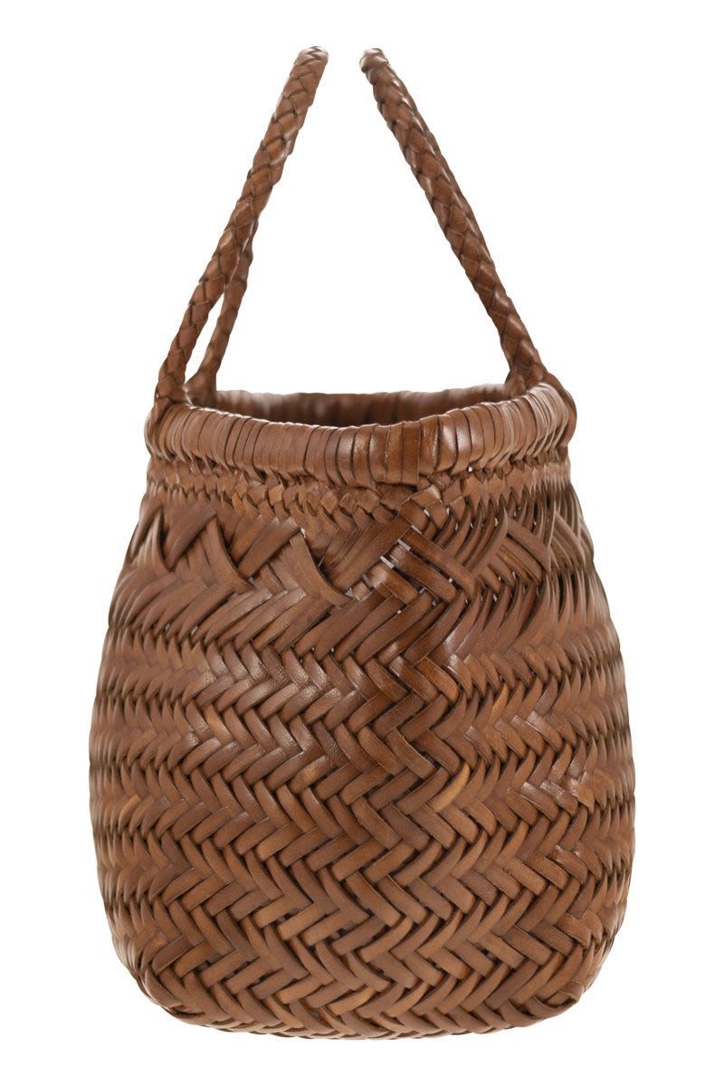 DRAGON Mini Woven Leather Handbag - Iconic Design with Open Top
