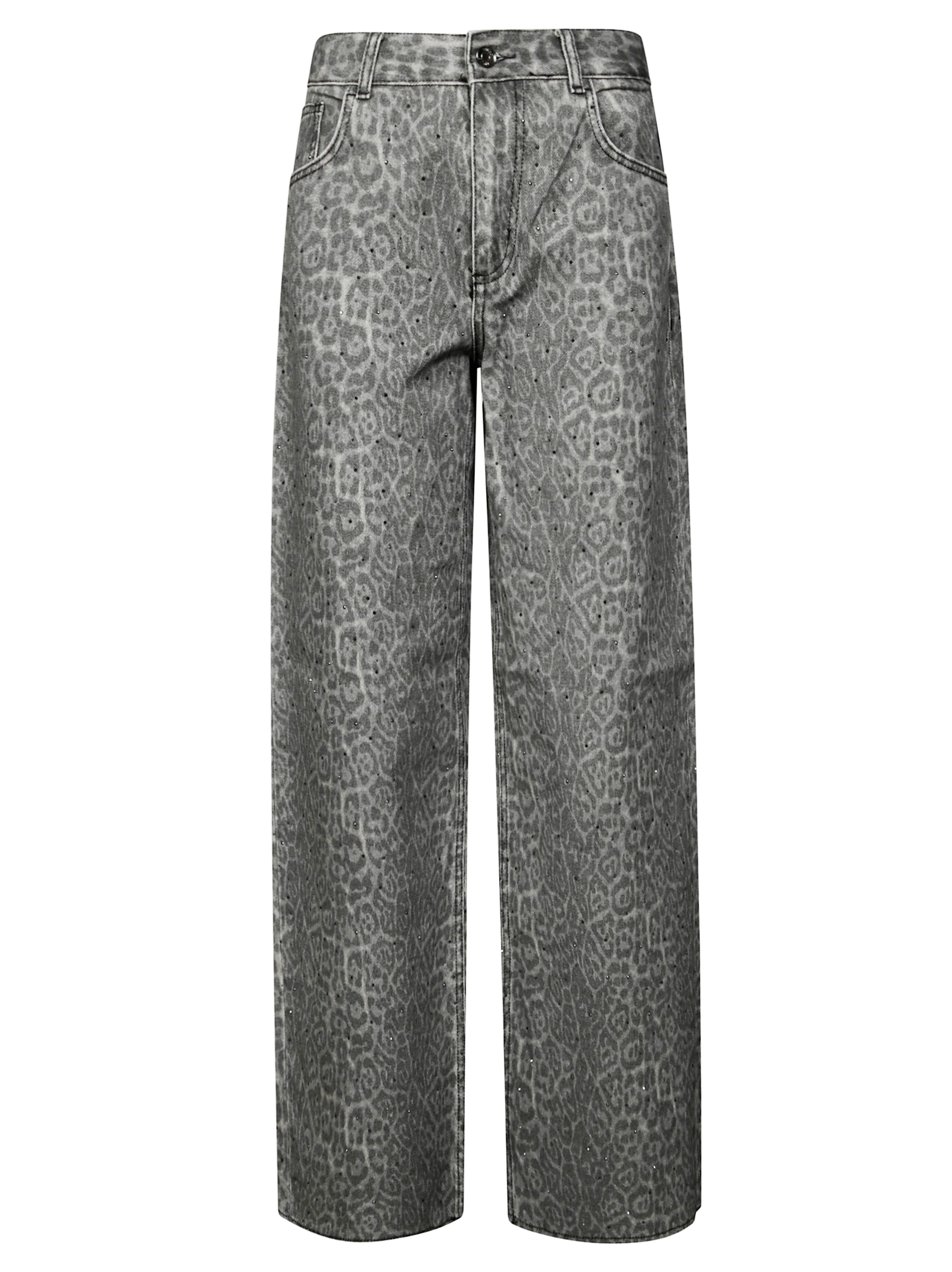 LIUJO Stylish Animal Print Jeans for Men