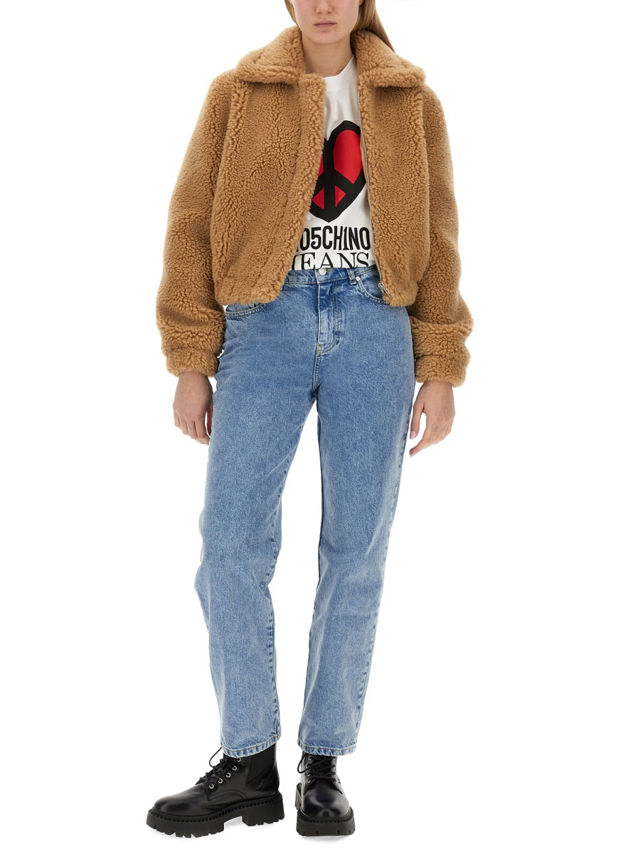 MOSCHINO JEANS Furry Effect Jacket - Regular Fit