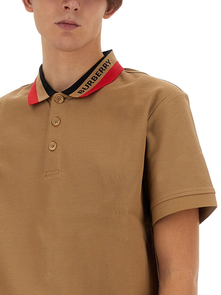 BURBERRY Men's Cotton Polo Shirt - Size L