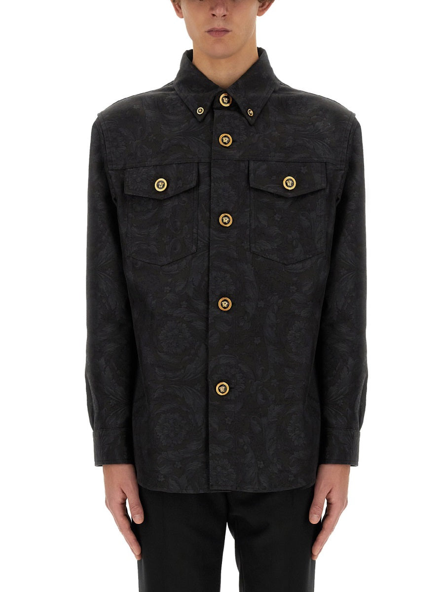 VERSACE Jacquard Baroque Shirt - Size 50 IT