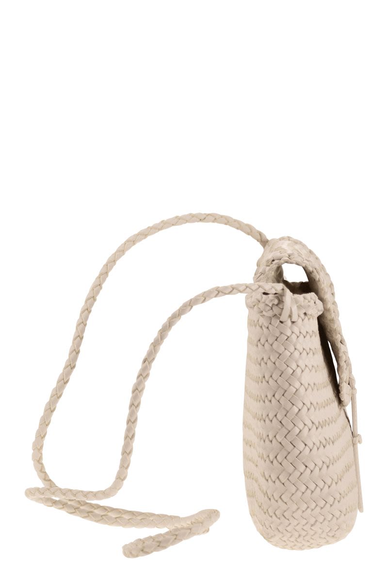 DRAGON Mini City Handbag - Woven Leather 21x17x5 cm