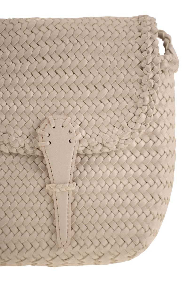 DRAGON Mini City Handbag - Woven Leather 21x17x5 cm