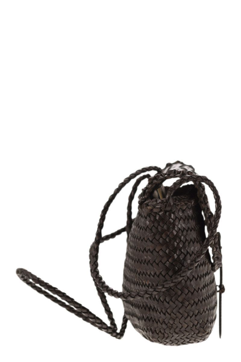 DRAGON Mini City Woven Leather Handbag - 21cm x 17cm x 5cm