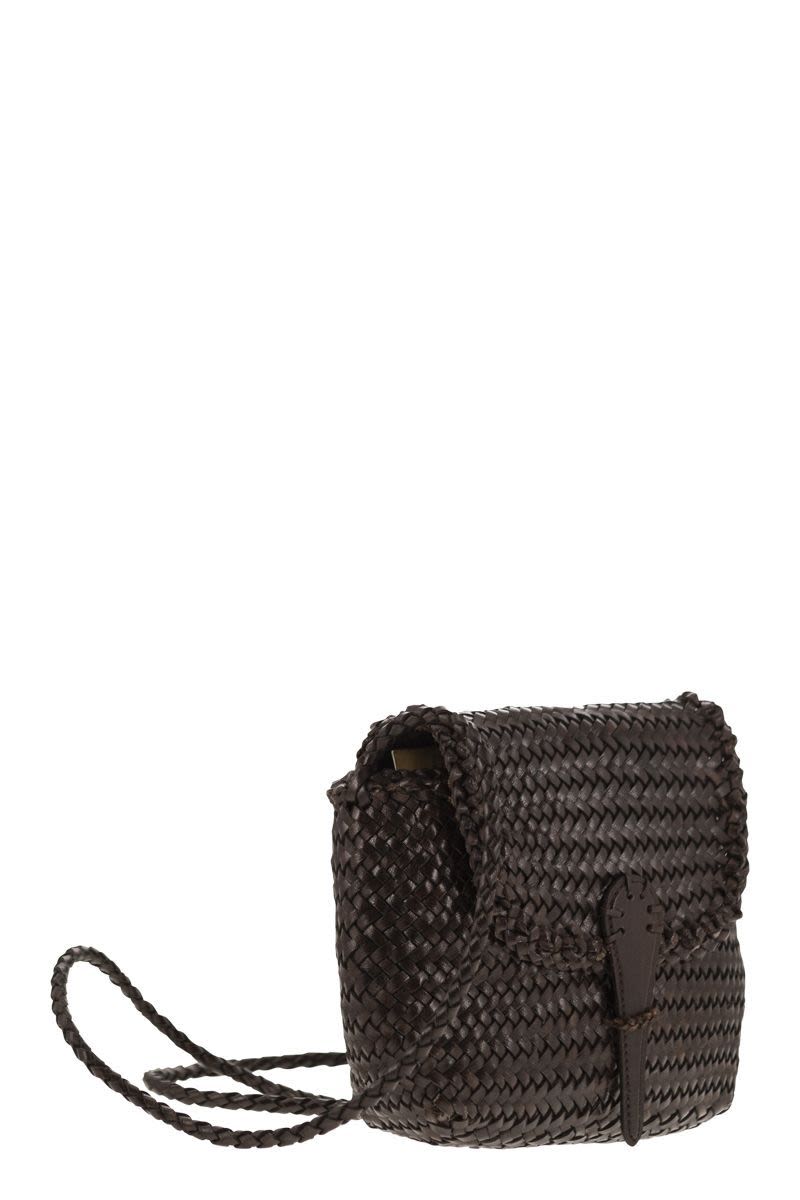 DRAGON Mini City Woven Leather Handbag - 21cm x 17cm x 5cm